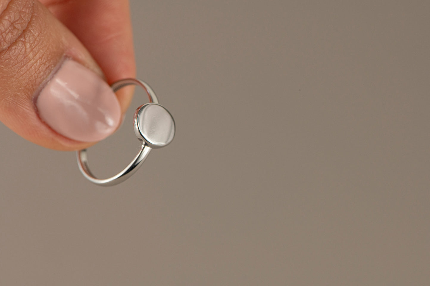 BUTTON RING (Solid Gold / Sterling Silver)