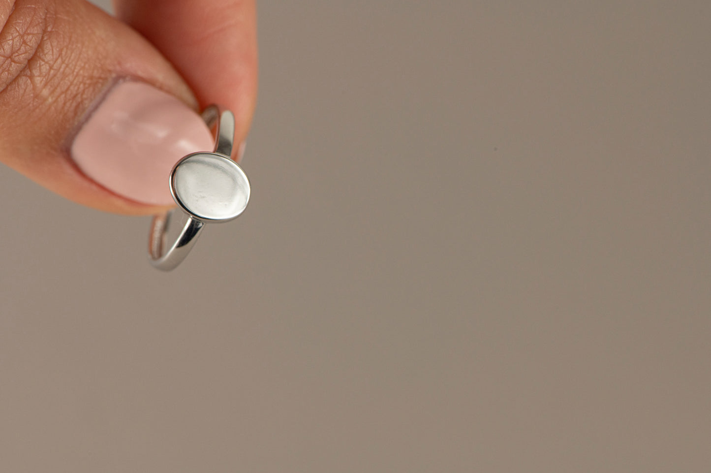 BUTTON RING (Solid Gold / Sterling Silver)