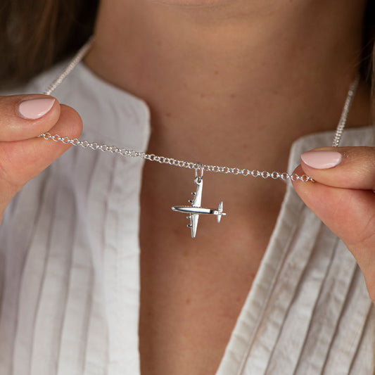 NECKLACE AIRPLANE (Solid Gold / Sterling Silver)